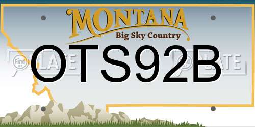OTS92B Montana License Plate