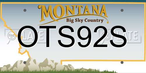 OTS92S Montana License Plate