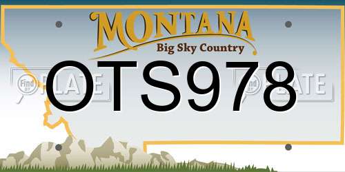 OTS978 Montana License Plate