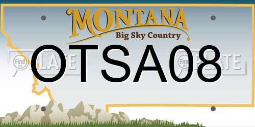 OTSA08 Montana License Plate