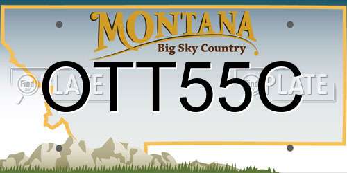 OTT55C Montana License Plate