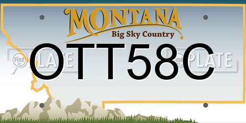OTT58C Montana License Plate