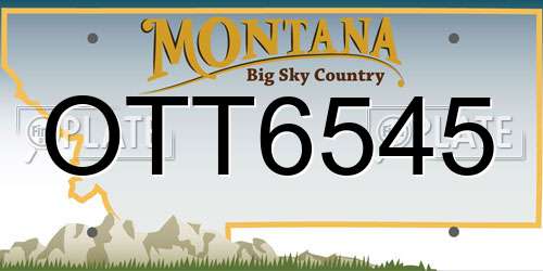 OTT6545 Montana License Plate