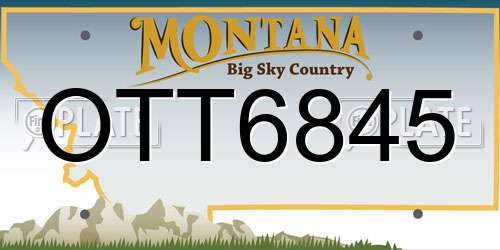 OTT6845 Montana License Plate