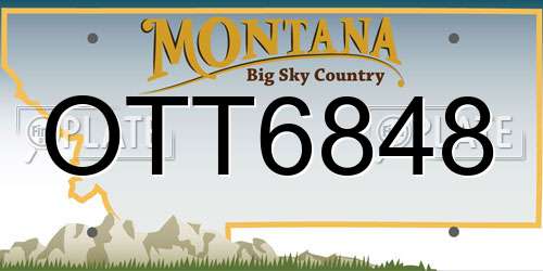 OTT6848 Montana License Plate