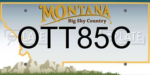 OTT85C Montana License Plate