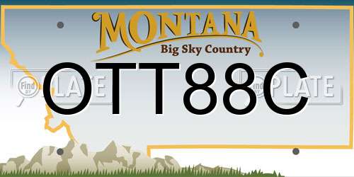 OTT88C Montana License Plate