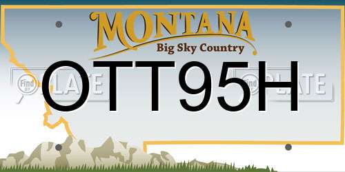 OTT95H Montana License Plate