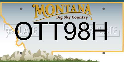 OTT98H Montana License Plate