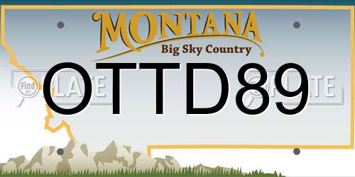 OTTD89 Montana License Plate