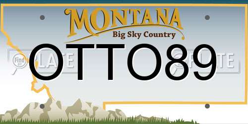 OTTO89 Montana License Plate
