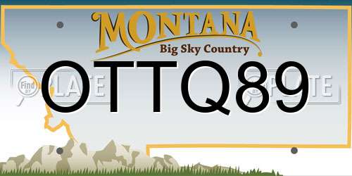 OTTQ89 Montana License Plate