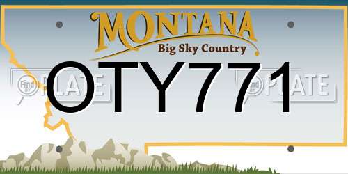 OTY771 Montana License Plate