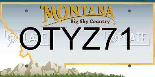 OTYZ71 Montana License Plate