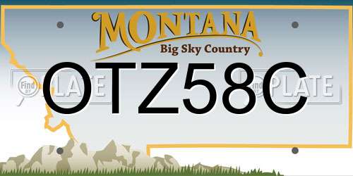 OTZ58C Montana License Plate
