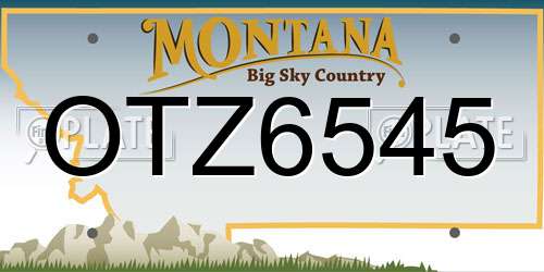 OTZ6545 Montana License Plate