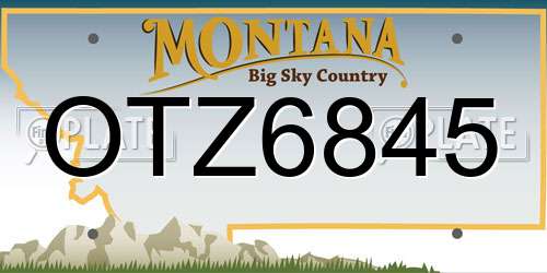 OTZ6845 Montana License Plate