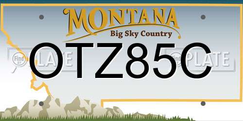OTZ85C Montana License Plate