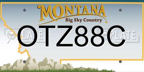 OTZ88C Montana License Plate