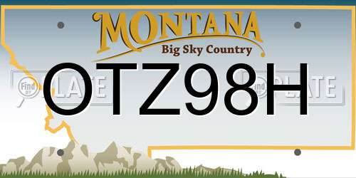 OTZ98H Montana License Plate