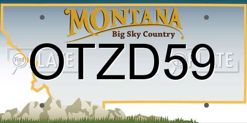 OTZD59 Montana License Plate