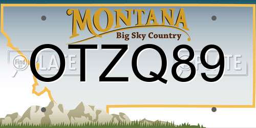 OTZQ89 Montana License Plate
