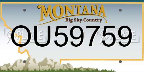 OU59759 Montana License Plate