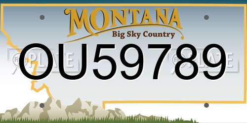 OU59789 Montana License Plate