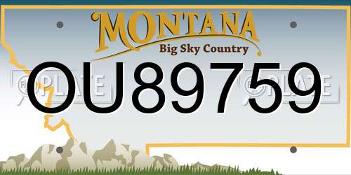 OU89759 Montana License Plate