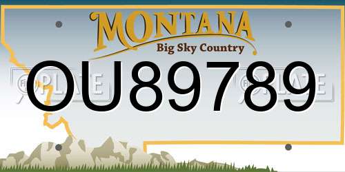 OU89789 Montana License Plate