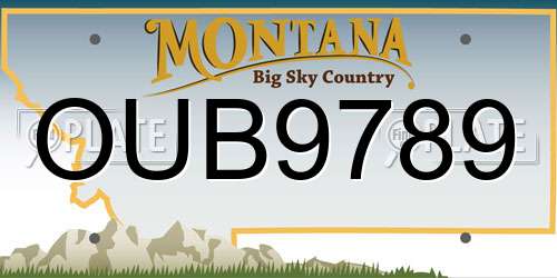 OUB9789 Montana License Plate