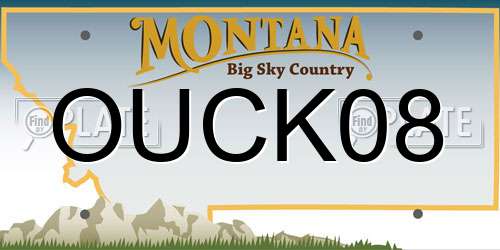 OUCK08 Montana License Plate