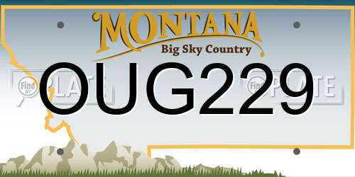 OUG229 Montana License Plate