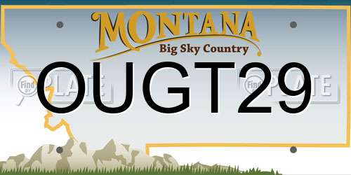 OUGT29 Montana License Plate