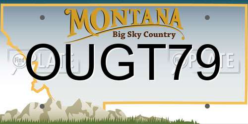 OUGT79 Montana License Plate