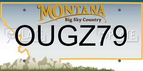 OUGZ79 Montana License Plate