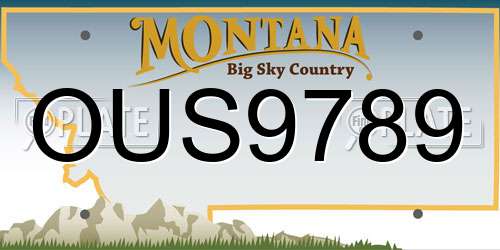 OUS9789 Montana License Plate