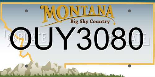 OUY3080 Montana License Plate
