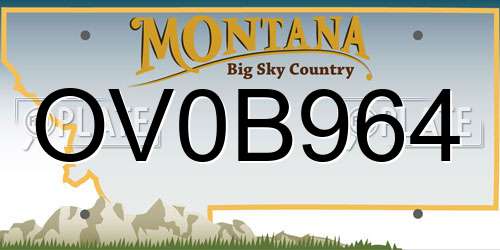 OV0B964 Montana License Plate