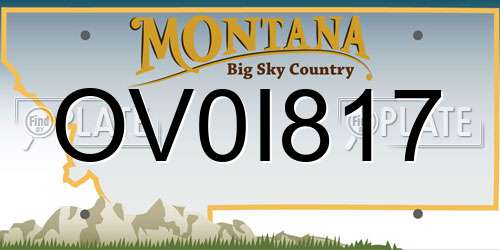OV0I817 Montana License Plate