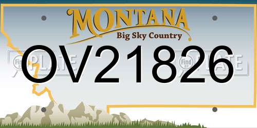 OV21826 Montana License Plate