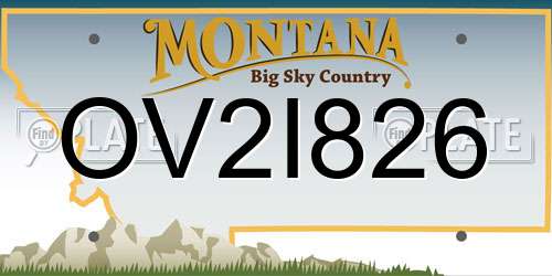 OV2I826 Montana License Plate