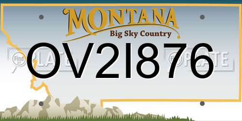 OV2I876 Montana License Plate