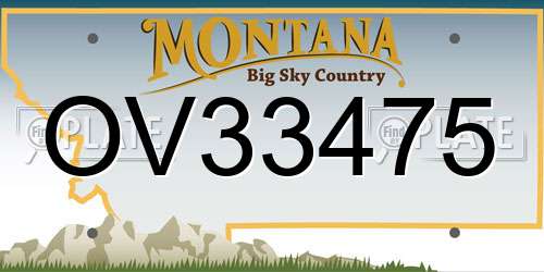 OV33475 Montana License Plate