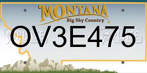 OV3E475 Montana License Plate