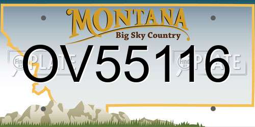OV55116 Montana License Plate