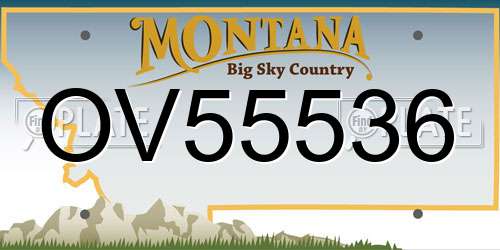 OV55536 Montana License Plate