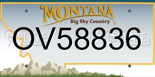 OV58836 Montana License Plate