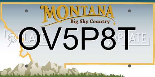 OV5P8T Montana License Plate