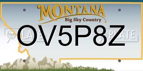 OV5P8Z Montana License Plate